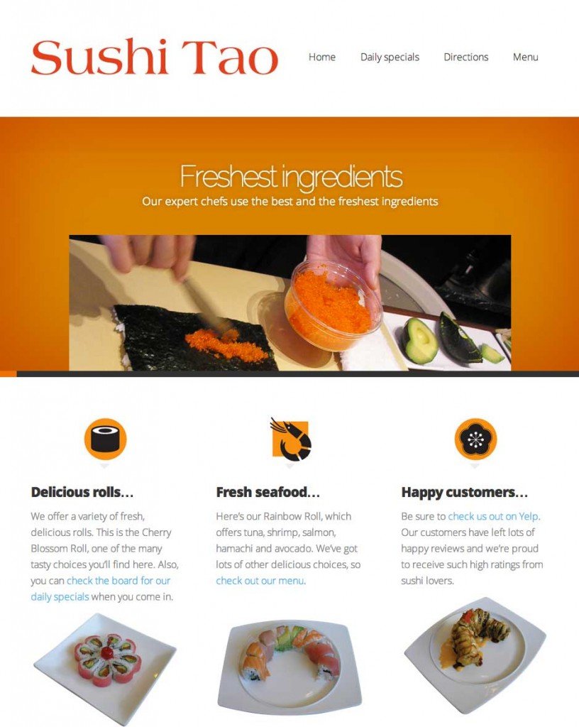 sushi tao responsive website