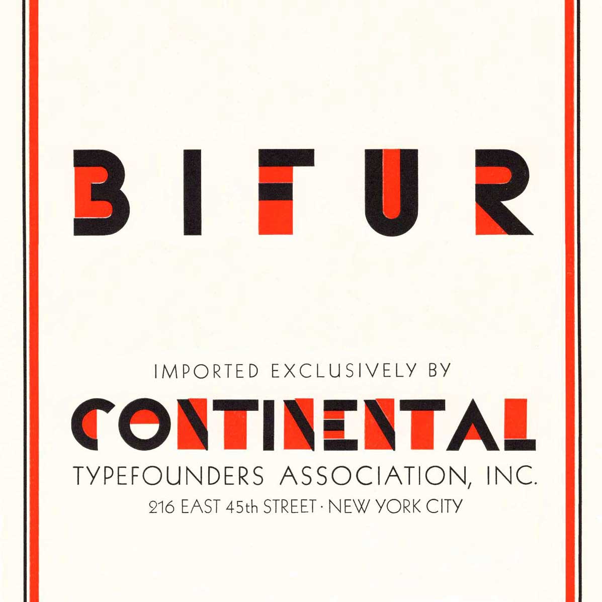 Bifur a duochrome (two color) art deco typeface.