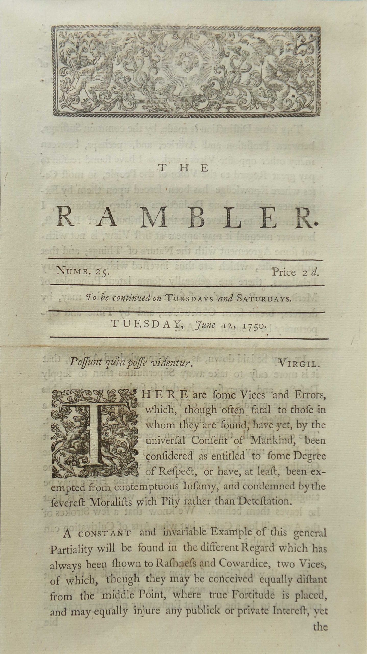 Samuel Johnson's The Rambler, 12 June 1750