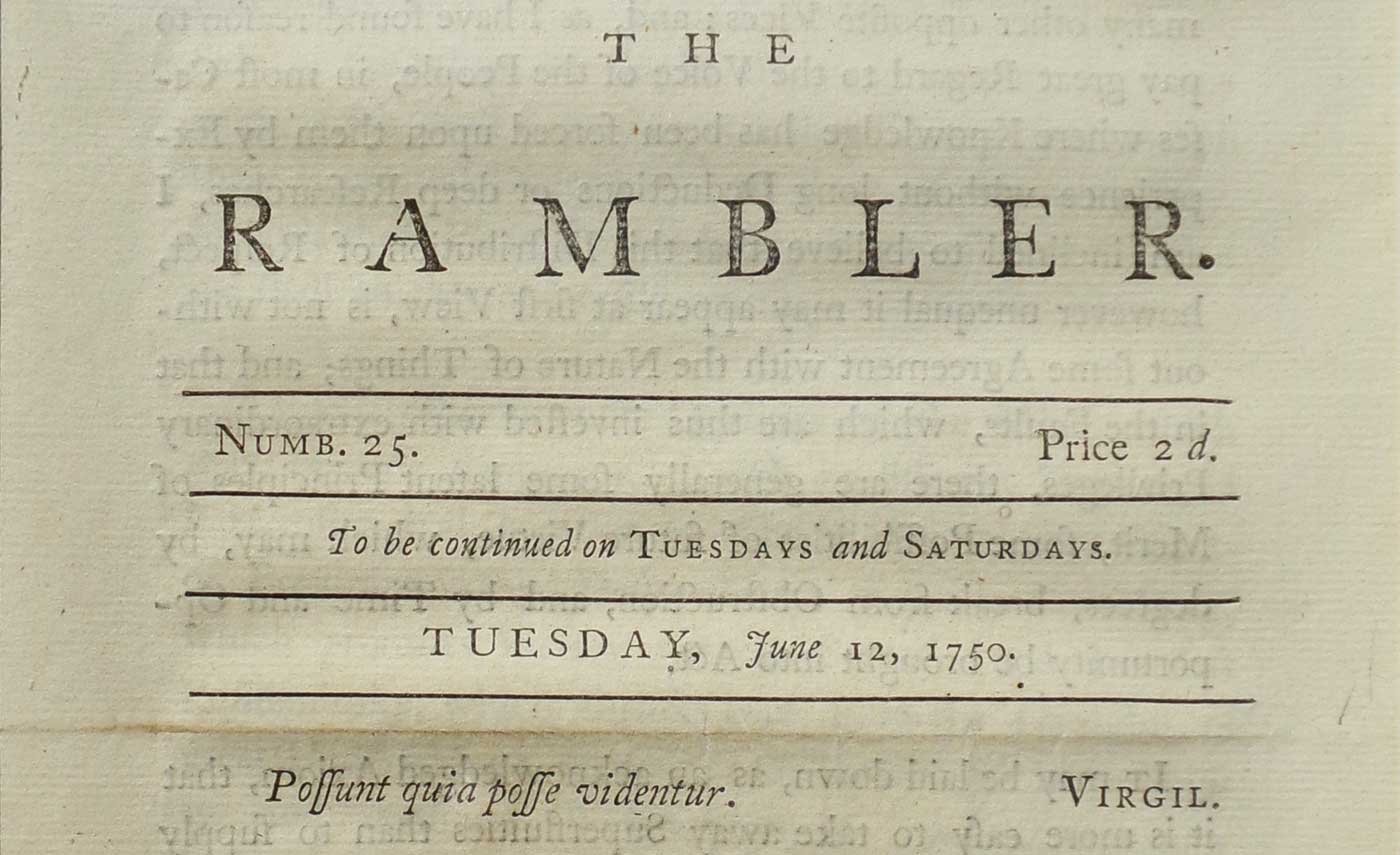 Masthead, Samuel Johnson's The Rambler, 12 June 1750