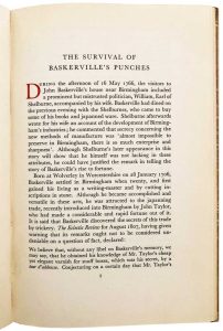 Page one of the Survival of Baskerville's punches
