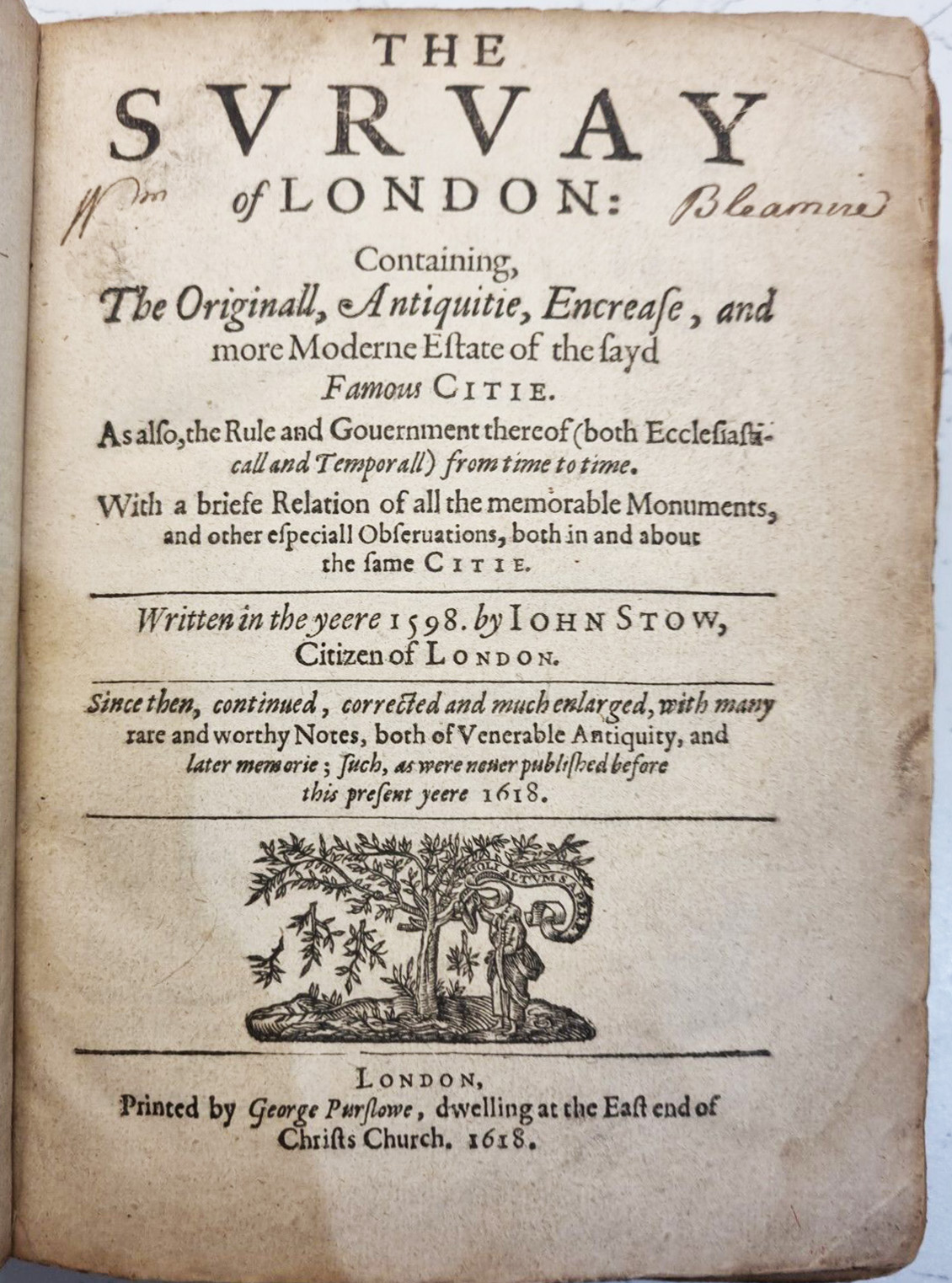 John Stow's The Survey of London (1618 edition)
