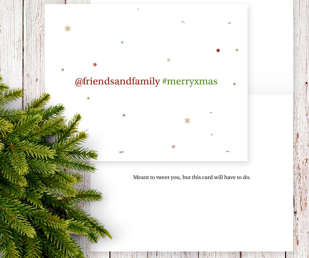 A Christmas tweet that ended up as a card